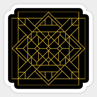 Gold Tone and Black Art Deco Geometric Triangular Tile Design Sticker